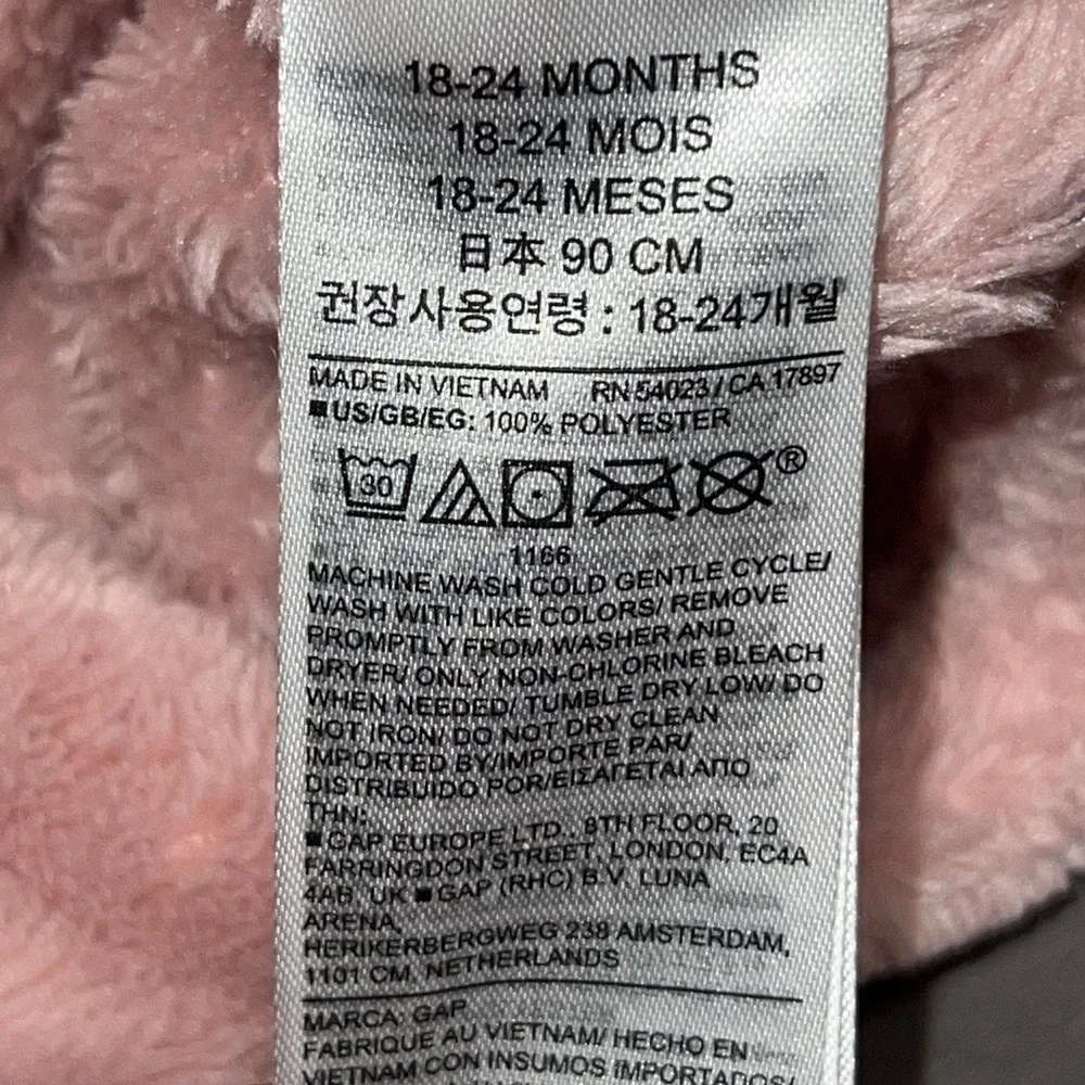 Baby Gap Unisex Fuzzy Sherpa Crew 2 Piece Set‎ Size 18-24 Months Feather Pink